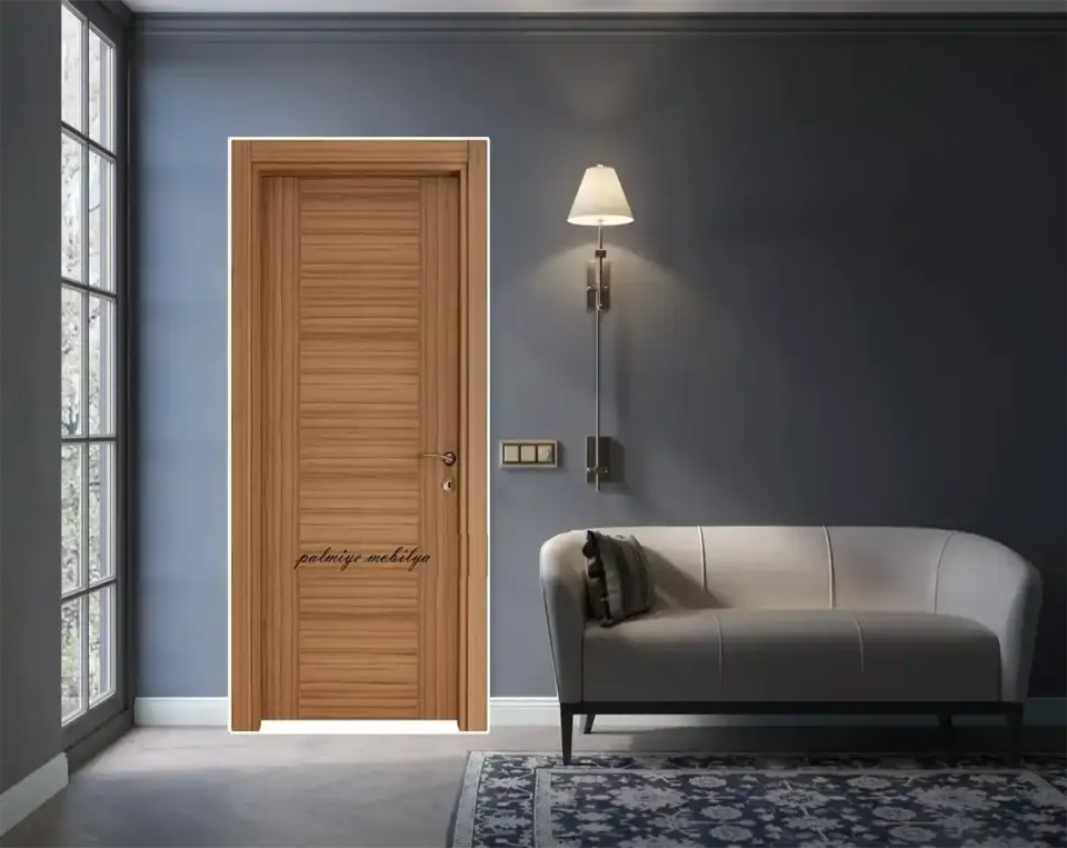 Light Teak-Tone Door – Horizontal Grain Flush Face