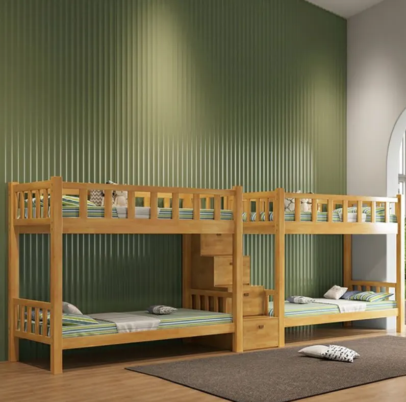 Dorm Bunk Set – Two Bunks Joined by Storage Stairs