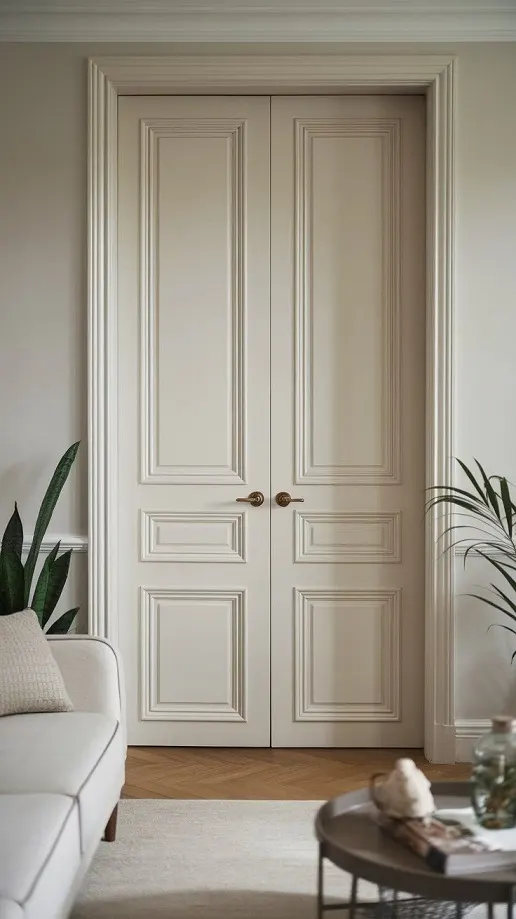 White Painted Double Interior Door – Tall Panels, Living Room