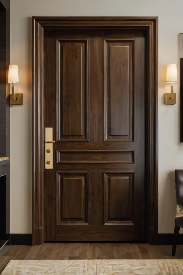 Five-Panel Classic Interior Door – Twin Upper Panels, Mid Rail