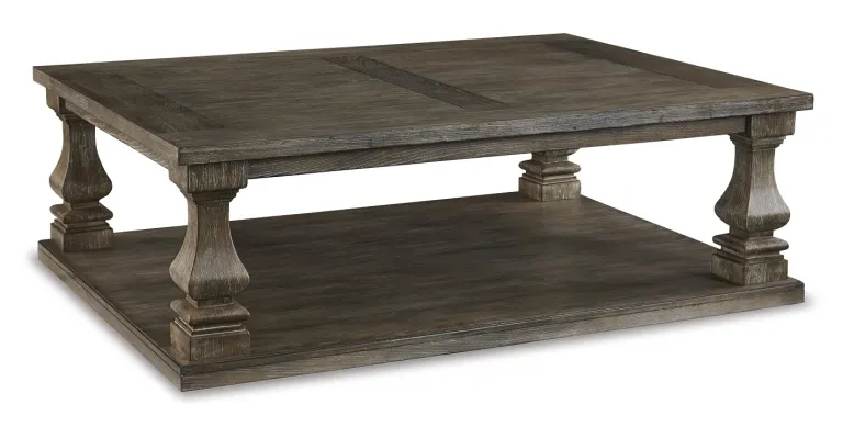 Rectangular Baluster-Leg Coffee Table – Lower Deck, Grey