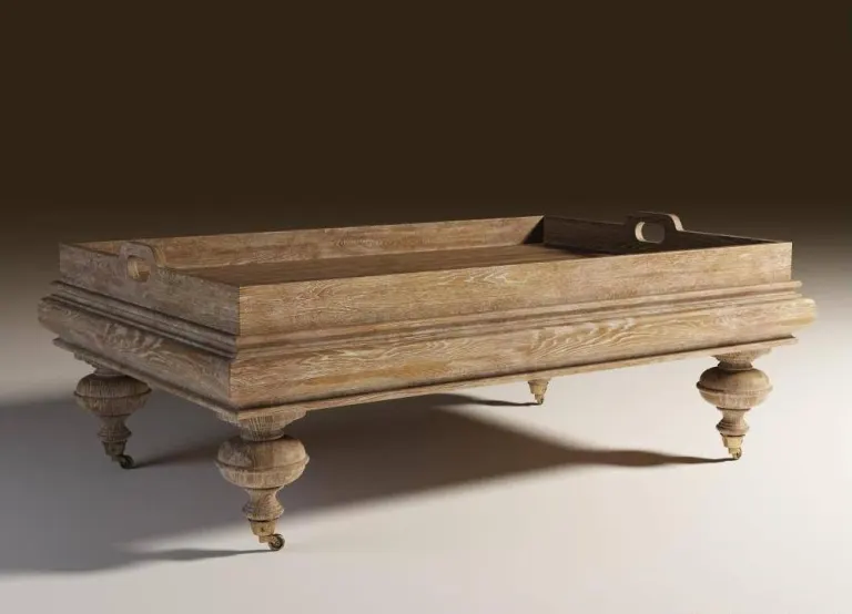 Tray-Top Wooden Coffee Table – Bun Feet, Classic