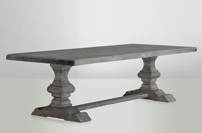Double-pedestal dining table, grey tone